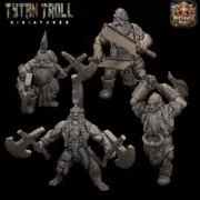 Tytantroll Miniatures - Dwarf Bundle (4 Miniatures) - D&D - Bases Included