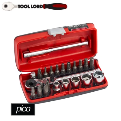 Sidchrome 23 Pce 1/4” Drv Metric Socket Bit Set Torx Hex Phillips Flat SCMT12141