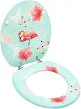 WC Toilet Seat with Lid MDF Flamingo Design Hardware Accessories
