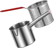 Totority 1 Set Stainless Steel Frying Pot with Deep Fry Basket Practical Kitchen Fryer Kit for Efficient Cooking Durable Design Ergonomic Handle for Comfort