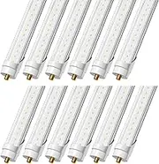 8ft LED F96T12 8ft Fluorescent Replacement T8 T10 T12 8ft 45Watt FA8 Single Pin LED Lights 5400LM Ballast Bypass 6000K Workshop Warehouse Clear Cover (Pack of 12)