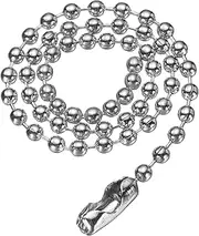 [sourcing map] Stainless Steel Ball Chain Round Bead Necklace Dog Tag Pull Chains with Connectors Clasps for Men Women Jewelry Making Bracelets Keychain