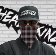 FACE MASK / BANDANA -LUMBERJACK GREY - (Motorbike, Skate, Gym, Fishing, Camping)