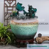 在飛比找樂天市場購物網優惠-陶瓷流水魚缸水缸陽臺造景水循環魚缸辦公室客廳養魚落地缸