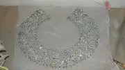 VINTAGE 11" BEAD & RHINESTONE COLLAR CRAFT PANNEL W/ SEQUINS