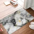 Doormat Black And White Marble Bath Kitchen Mat Welcome Carpet Flannel Pattern