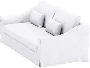 Heavy Cotton Farlov Sofa (Not Loveseat!) Replacement Cover Made for IKEA Farlove Slipcover Only! (Cotton White)