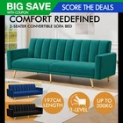 ALFORDSON Sofa Bed Futon Couch 3 Seater Lounge Chair Convertible Velvet