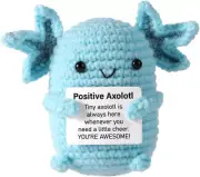 Positive Axolotl Crochet, Cute Creative Crochet Kit Soft Support Doll Mini Axolo