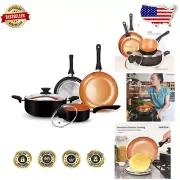 Elegant 6-Piece Black Cookware Set - PFOA Free Induction & Dishwasher Safe