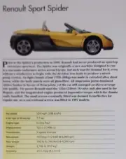 Renault Sport Spider Car Picture Out of Print Spec Article Sheet Wall Art Decor