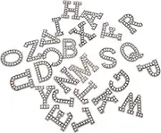 IWOWHERO 26pcs Rhinestone Alphabet Patches for Clothing Non Woven Fabric Sew Appliques for DIY Decor Delicate Repair Patches for Bags Shoes and Hats