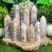 Wholesale Lot 1 Lb Flower Agate Obelisk Tower Crystal Wand Energy Decoration