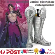X-Men Apocalypse Gambit Cosplay Shoes Silver Boots Customized Size Costume Shoes