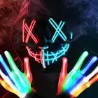 Halloween Mask Set,LED Purge Mask with Gloves,3 Modes Light Up Creepy Mask,Ha...