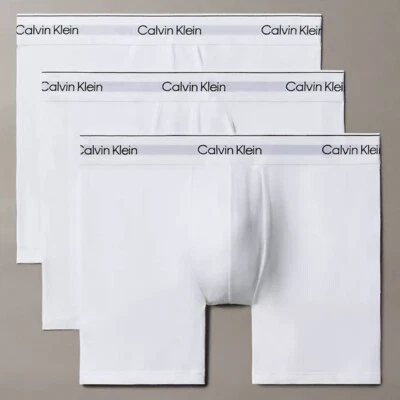 3 Pack Calvin Klein Men’s Modern Cotton Stretch Boxer Briefs White Size Small S