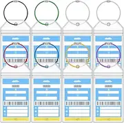 [XIANGXING] NCL Cruise Luggage Tag Holders, Zip Seal Clear Cruise Ships Luggage Tags Holder with Steel Loops Fit for Norwegian NCL Cruise Line Ship & Itineraries Tags in 2024 & 2025 (8 Pcs with 7 Colors Ring)