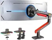 [NB ERGONOMIC] Gaming Monitor Arm for Flat/Ultrawide/Curved Monitors 32 to 60 inch, Heavy Duty Monitor Stand Load up to 20 kg, VESA 75/100 mm Monitor Mount L50