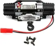 Waterproof Electric Winch Boat Trailer Winch Dual Motor Winch for 1/8 1/10 RC Car SCX10 Tr&ax&xa&s TRX4 Parts, Black