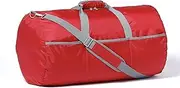 Amazon Basics Large Duffel Bag (98L) for Travel, Travel Bag, with Multiple Zippered Pockets, Lightweight yet Durable Nylon Material, 22.7 kgs Weight Capacity, Red, 82cmsL x 43cmsW x 43cmsH