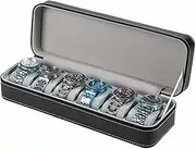 [Generic] Watch Jewelry Box, 6 Slot Watch Ring Box Display, Classic Elegant Travel Organizer Display Accessories for Family Adults Coworkers