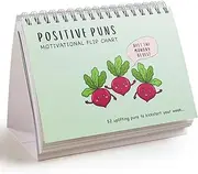BYANIKA Motivational Flip Chart Desk Pad - 52 Positive Puns Affirmations - Positivity Encouragement Daily Happiness Desk Accessories for Office Workplace Self Love Self Care Empowerment Optimistic