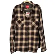 Coleman Button Front Plaid Flannel Shacket Shirt Brown Men’s Size XL NWT