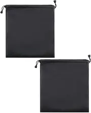 ECSiNG 2PCS Headphone Storage Bag Headset Drawstring Pouch PU Leather Earphone Carrying Bag Waterproof Lightweight Protective Case 22x20cm Black
