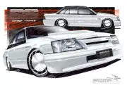 Commodore VK VK GROUP 3 ALPINE WHITE A1 STRETCHED CANVAS (HC03F)