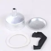 Replacement Parts for Espresso Coffee Moka Pot Handle Gasket Seal Funnel Filter