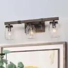Farmhouse Bathroom Light Fixtures, 3-Light Mason Jar Vanity Lights for Bathroom,
