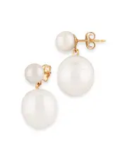 Bloomingdale's Fine Collection Cultured Freshwater Pearl Drop Earrings in 14K Yellow Gold