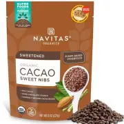 Navitas Organics Cacao Sweet Nibs 8 Ounce Organic Superfood Chocolate Snack