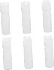 Generic 6pcs Hair Dye Bottle Salon Root Comb Hair Dye Kit Hair Scrubber Hair Oil Applicator Bottle Shampoo Brush Hair Dye Bowl and Brush Kit Product Hair Comb Root Comb Bottle Abs White