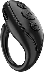 Bluetooth Scrolling Ring Remote Control, Wireless Fingerless Remote for E-Books & Video Streaming, Page Up/Down for Reading & Comfortable Viewing for Photos & Group Shots