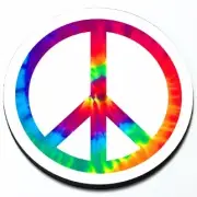 Peace Sign - Colorful Tie Dye Magnetic Grill Grille Badge for MINI Cooper