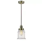 Innovations W Canton Mini Pendant, ABrass Seed/Bell/BW - 100AB-10BR-0H-AB-G184
