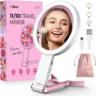Litbear Rechargeable Travel Makeup Mirror with Lights and 10X/1X Magnification