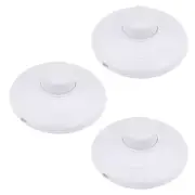 Inline Foot Pedal Push Button Switch Round Lamp Light Control ON-grey white 2Pcs