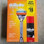 Gillette Fusion 5 Men's Razor, Cartridge & Shave Foam, New