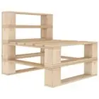 Wooden Pallet Middle Sofa Pinewood Seat Indoor Outdoor Patio Lounge Furniture