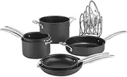 [Cuisinart] N61-11 Nonstick Hard-Anodized Nesting Cookware Set, 11 Piece, Black