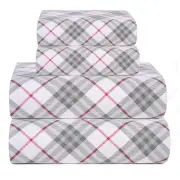 4 Piece 100% Cotton Flannel Sheets Twin Size Bed Set - Warm & Extra Soft - De...