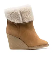 Totam shearling trim wedge boot 37,38,39,40,41 Brown