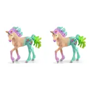 2x Schleich Kids/Childrens Toy Figurine Marshmallow Unicorn Foal Pretend Set 3y+