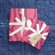 New West Elm Organic Painted Swirl Duvet Cover shams Full Queen 3pc red