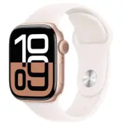 Apple Watch Series 10 GPS 42mm Rose Gold Aluminium Case with Light Blush Sport B