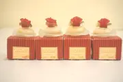 Fiorilu by Pupa four pieces of empty miniature perfume glass bottles (EMPTY)