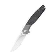 Kizer Manganas Grazioso Frame Lock Knife Black Titanium & carbon fibre Ki4572A1
