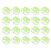 20Pcs 5mm Plastic Cord Locks Double Hole Spring Toggle Stopper, Clear Green